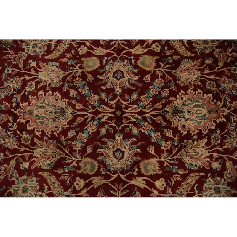 Hand Knotted Oriental 100% Wool Carpet Traditional Floral Red Agra Area Rug - 17' 1'' X 11' 10''