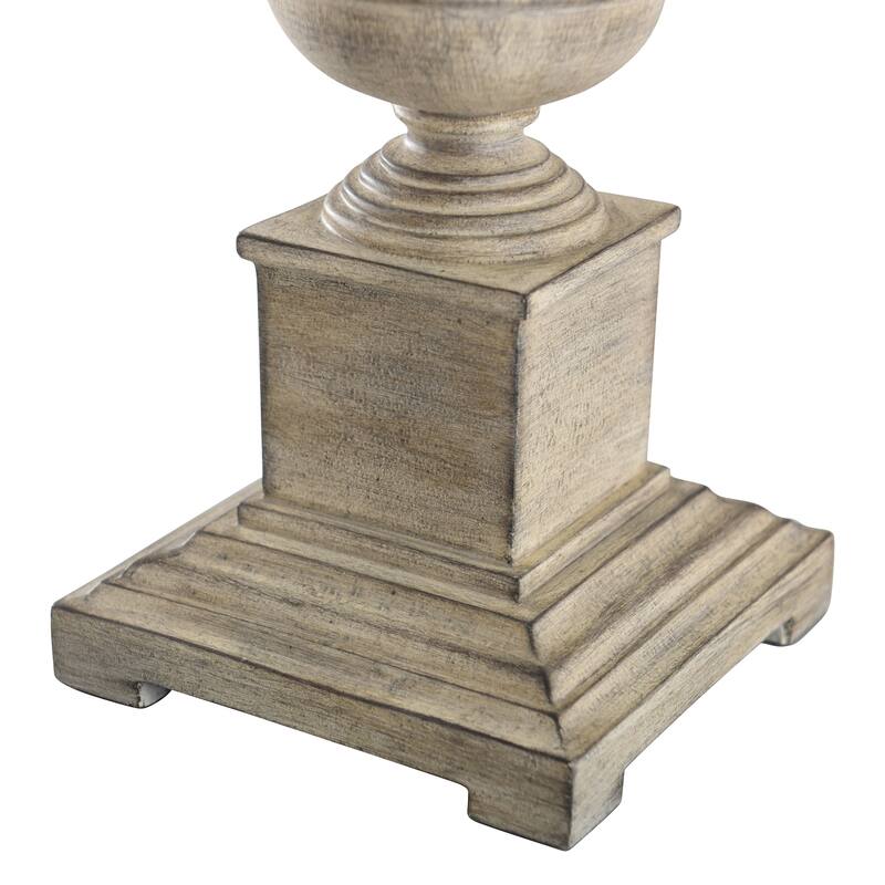 The Gray Barn Willowsun Distressed Off White Candlestick Footed Table Lamp