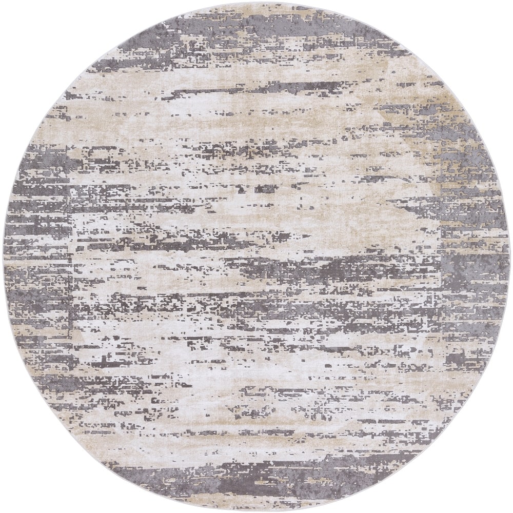 Livabliss Teddy Grey Abstract Modern Area Rug