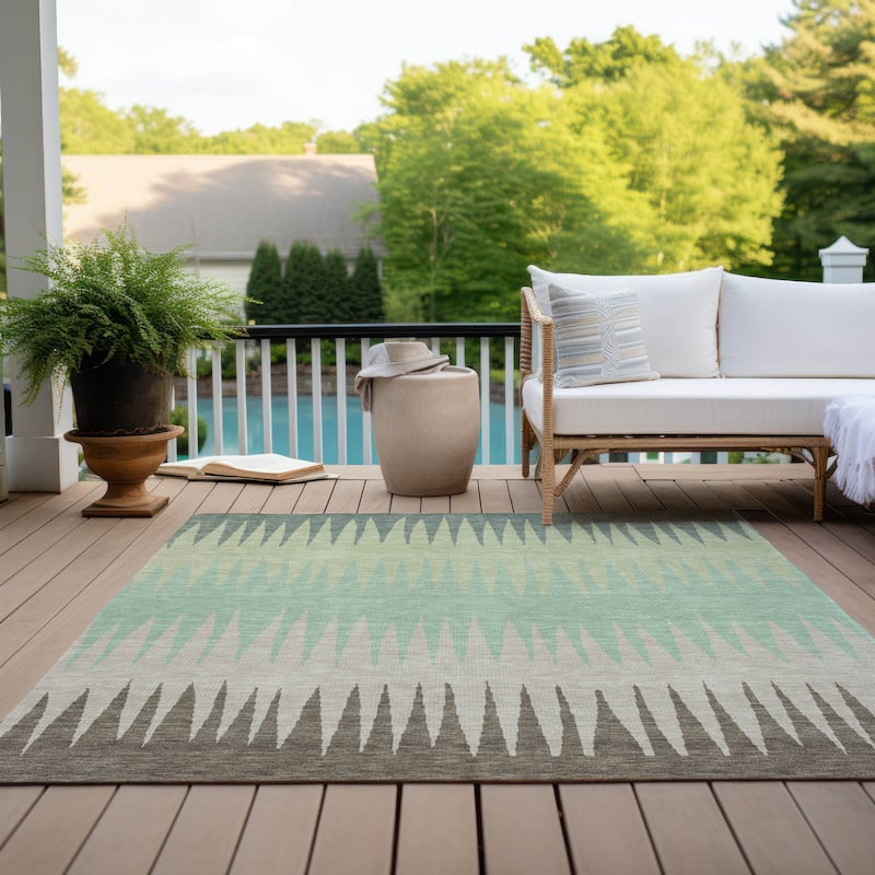 Machine Washable Indoor/ Outdoor Chantille Contemporary Ombre Rug
