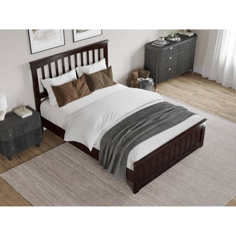 Becket Solid Wood Low Profile Platform Bed with Matching Footboard