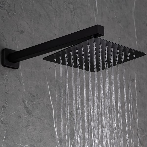 5-Spray 6 in. Single Wall Mount Handheld Rain Shower Head in Chrome, Grey