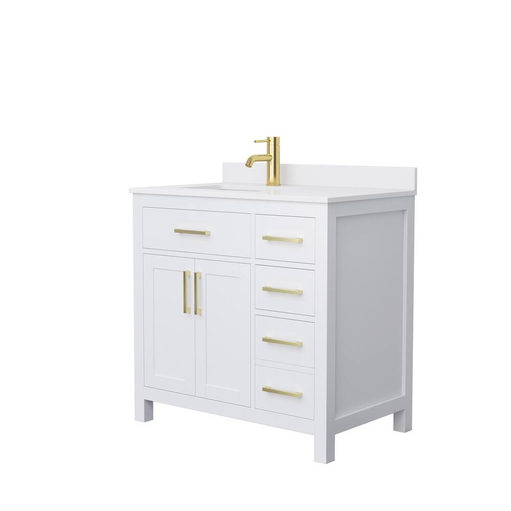 Beckett 36 Inch Single Vanity, Cultured Marble Top