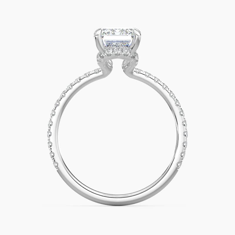 Auriya 14k Gold Emerald Lab Grown Unique Loop Diamond Halo Engagement Ring 1.00 to 5.00 ct. tw. (F-G, VS)