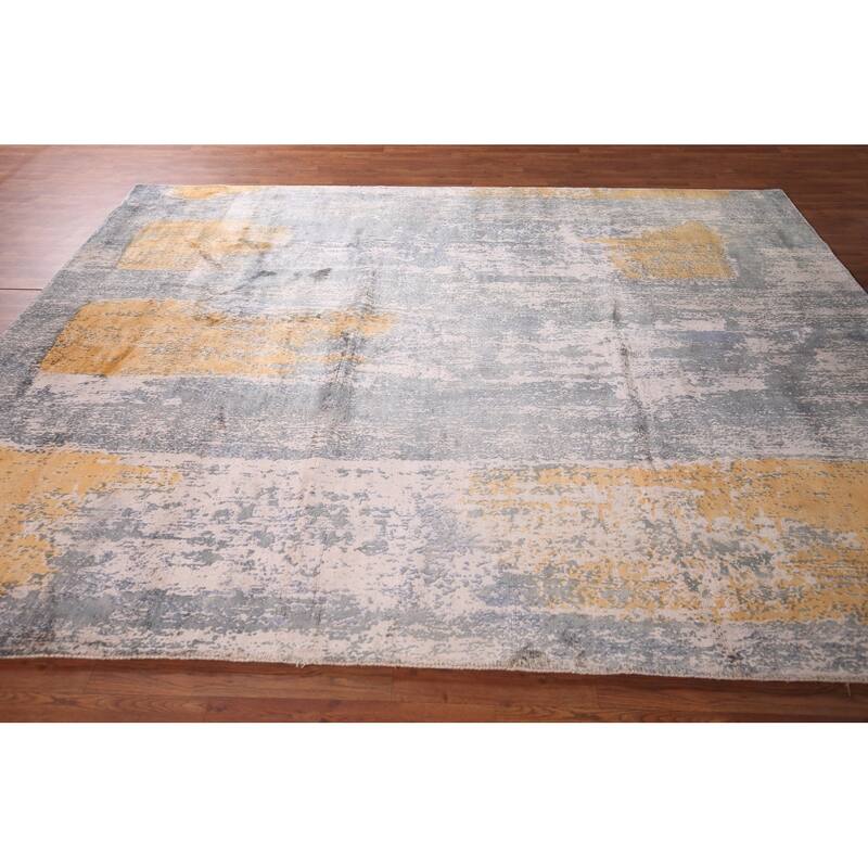 Contemporary Abstract Indian Area Rug Handmade Wool Carpet - 8'0" X 9'8"