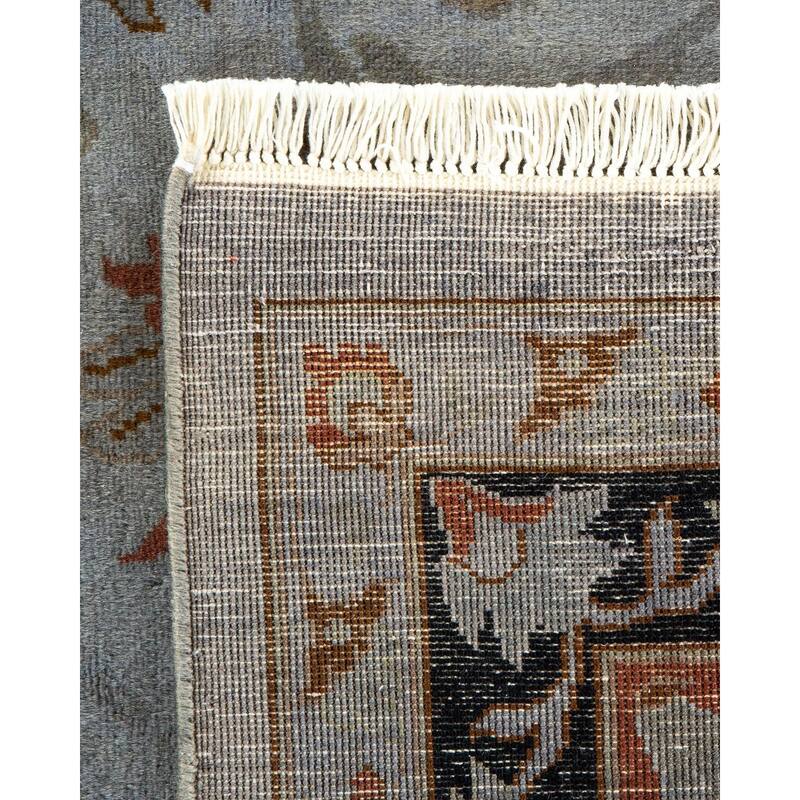 Overton Hand Knotted Wool Vintage Inspired Modern Contemporary Overdyed Gray Area Rug - 9' 1" x 12' 5"