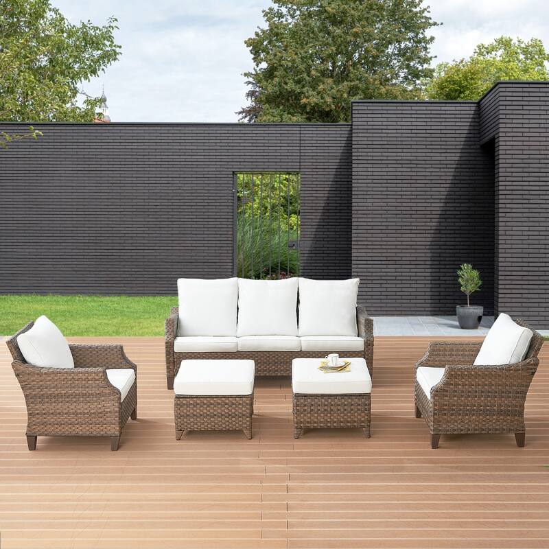 5 Piece Outdoor Patio Sofa Chair Furniture Set