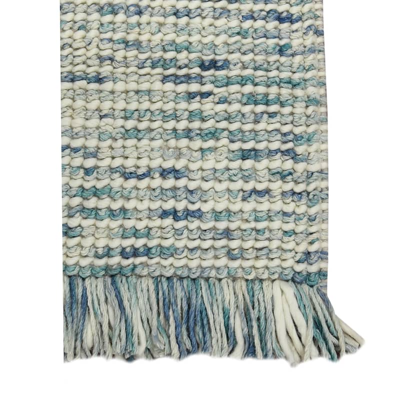 Cableknit Casual Hand-Woven Wool and Cotton Area Rug