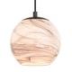 preview thumbnail 1 of 9, Vaxcel Lighting P0407 Milano 6" Wide Mini Pendant with Marble Glass Matte Black