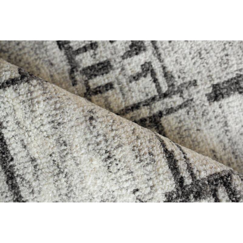 Exquisite Rugs Aldridge Hand-Knotted New Zealand Wool/Bamboo Silk Ivory/Charcoal Area Rug