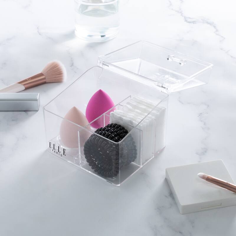 Elle Paris 4 Compartment Lidded Beauty Essentials Organizer Set