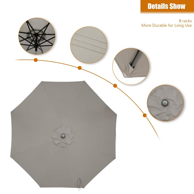 Clihome 9 Ft Aluminum Patio Market Umbrella with Tilt & Crank
