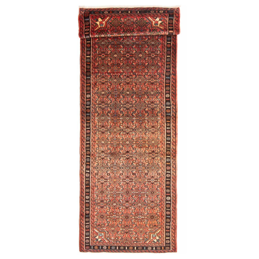 ECARPETGALLERY Hand-knotted Andelz Red Wool Rug - 3'6 x 10'1