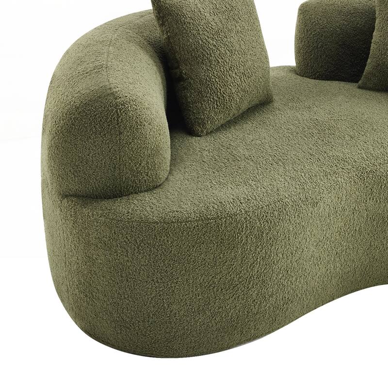 66.93 Inch Curved Loveseat Compression Sponge Sofa