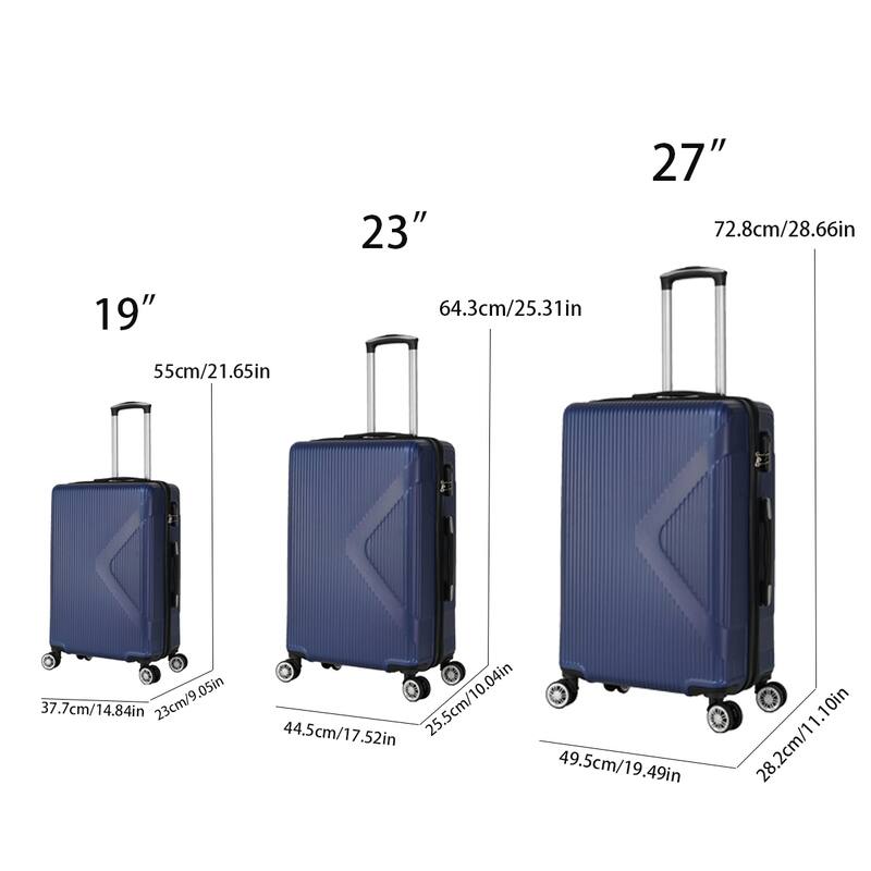 Luggage Sets 3 Piece, Modern ABS Carry On Hardshell Lightweight Durable Suitcase with TSA Lock and Spinner 8 Wheels & Bag