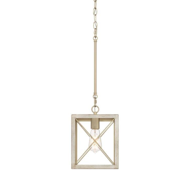 Acroma 1-light Farmhouse Rustic Rectangle Kitchen Island Pendant Light - 8 inches