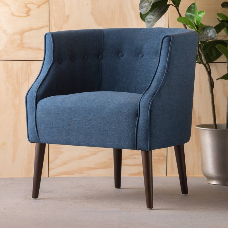 28.75" Button Tufted Club Chair - Navy Blue