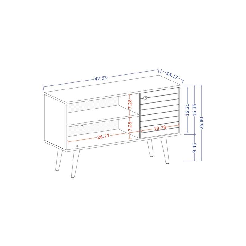 Mid-century Modern Liberty 2-shelf TV Stand
