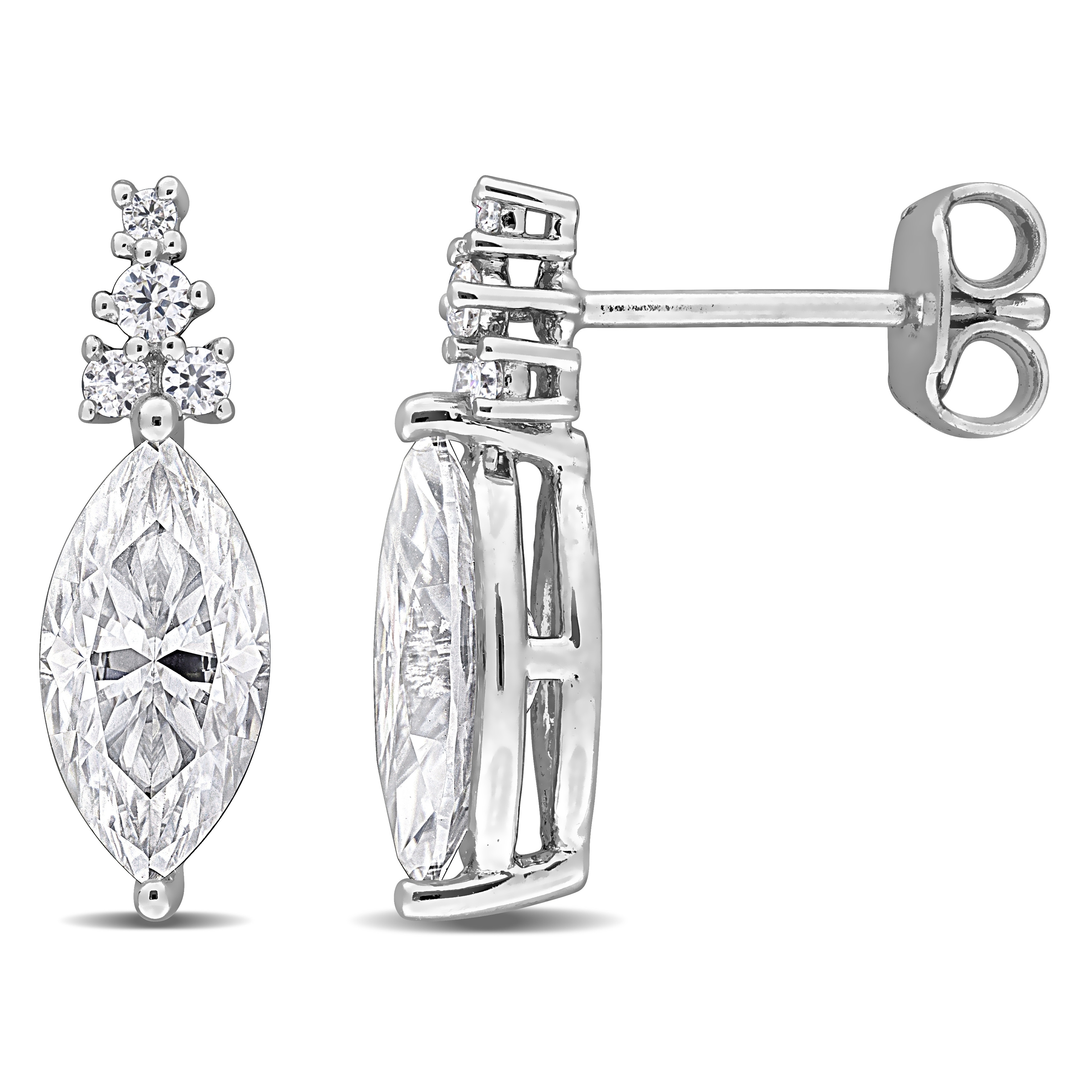 Miadora Marquise Cut Lab Created Moissanite Drop Earrings in Sterling Silver