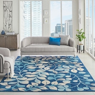 Nourison Tranquil Abstract Floral Leaves Botanical Area Rug - Bed Bath ...
