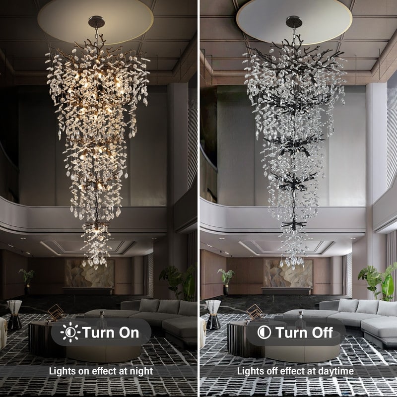 KAYLA Crystal Dimmable LED Tiered Chandelier - 118in