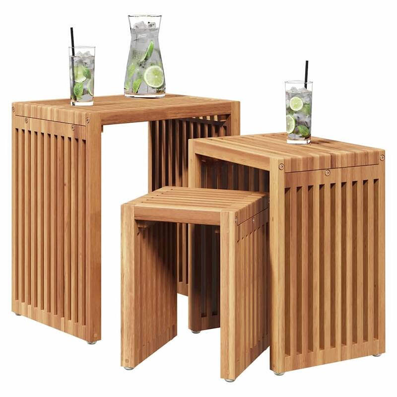 vidaXL Garden Side Table Brown Solid teak wood