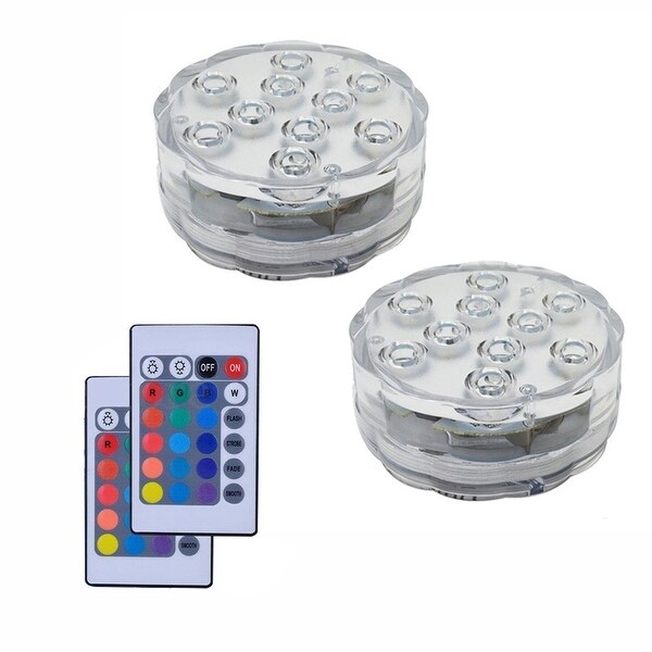 4PCS Submersible LED Lights Underwater Lights Remote for Pool Pond Vase Party 