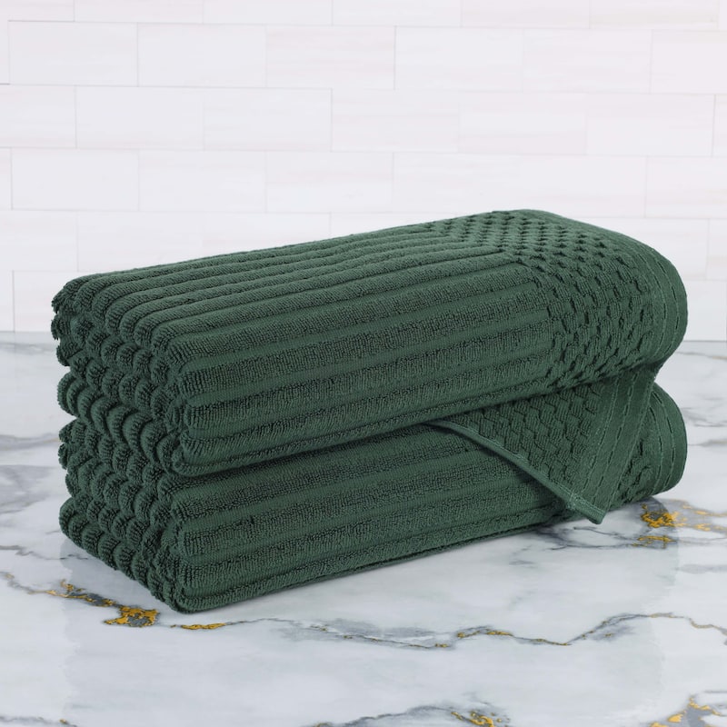 Superior Soho Ribbed Cotton Bath Towel Set of 2