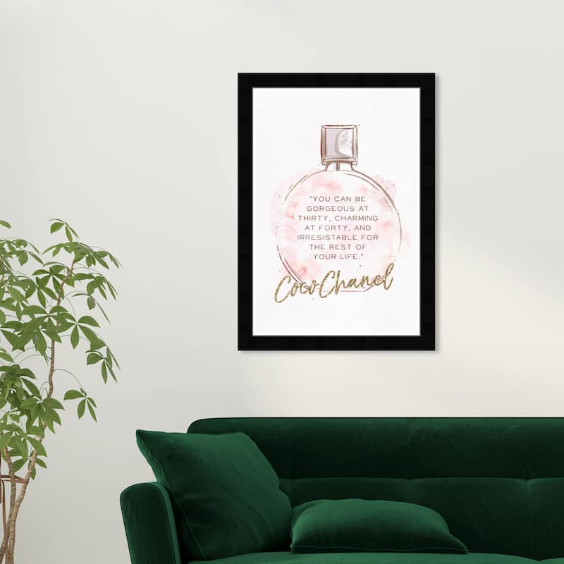 Wynwood Studio Prints Fashion and Glam Gorgeous at Thirty White and Metallic Gold Glam Wall Art Canvas Print - Black