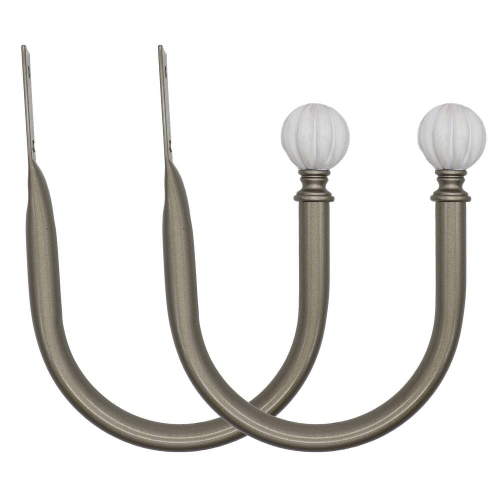 MERIVILLE Set of 2 Decorative Fluted Ball End Window Curtain Holdbacks