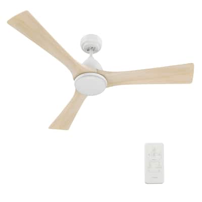 CARRO Abbott 52" Smart Ceiling Fan with LED Light and Remote- Solid Wood Fan Blades