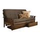 preview thumbnail 6 of 27, Somette Tucson Rustic Walnut Full-size Futon Set with Storage Drawers