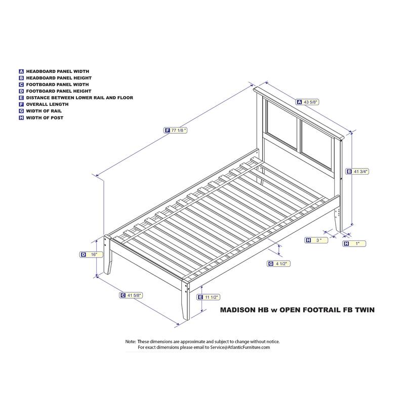 Platform Bed - Solid Hardwood Frame & Footboard - Sturdy & Stylish Design