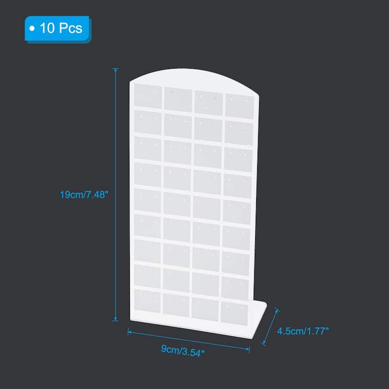 10pcs Earring Display Stand,Acrylic Earring Holder 72 Hole L Rack - White Tone
