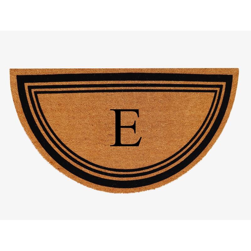 A1HC Natural Coir Flock Beige 30 in x 60 in Coir & PVC Durable Door Mat for Outdoor Entrance Monogrammed Doormat - E