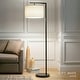 preview thumbnail 32 of 46, Brightech Montage Modern 60 in. Contemporary Arc LED Color Adjusting Floor Lamp with White Fabric Drum Shade