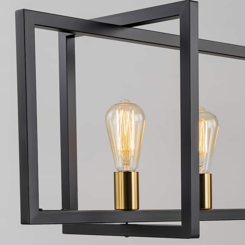 6/7-Light Industrial Pendant Lights Kitchen Island Lantern Farmhouse Linear Chandelier