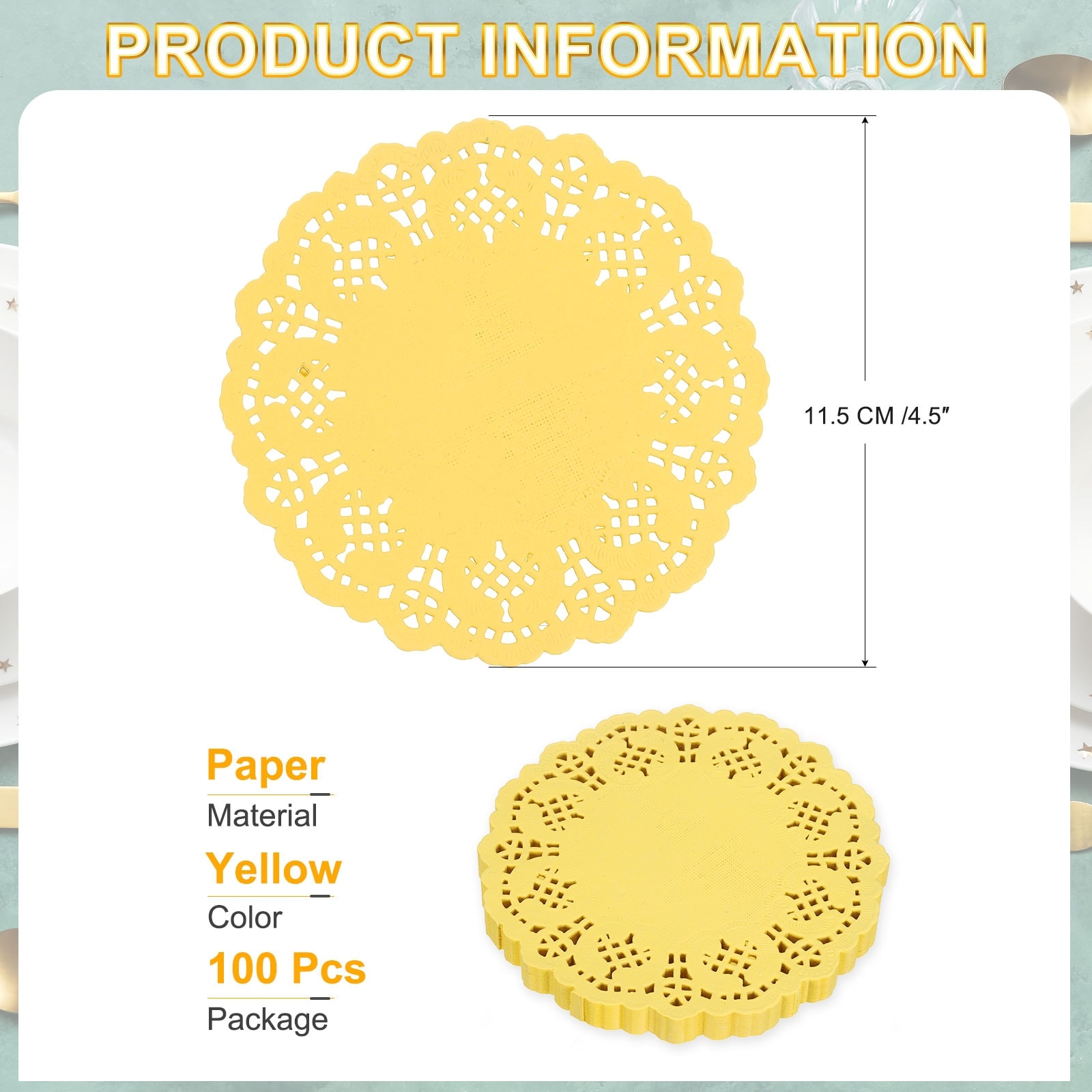 Paper Doilies, Lace Paper Doilies, Disposable Paper Placemats for Cakes Table Plate Crafts