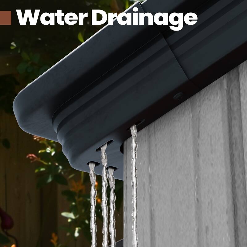 Pellebant 8X8/8X10/8X12 FT Resin Outdoor Storage Shed with Floor for Patio Furniture and Tools