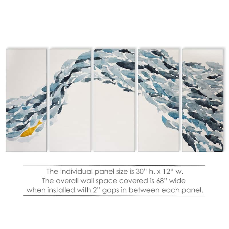 'Goldfish' Wrapped Canvas Coastal Wall Art Set by Norman Wyatt Jr.