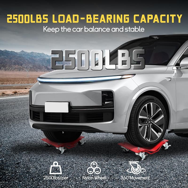 Heavy Duty Vehicle Wheel Dollies for Moving Cars, Trucks, SUVs