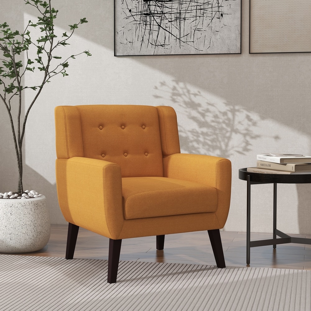 Cotton/ Linen Look Fabric Modern Accent Chair Armchair