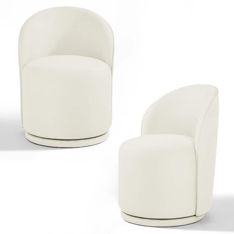UIXE 2 Set Modern Upholstered Swivel Armless Side Dining Chairs