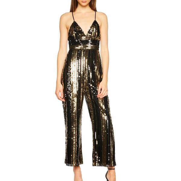 black and gold womens jumpsuit