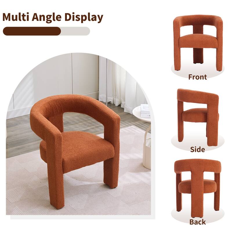 Modern Barrel Kitchen & Dining Room Chairs Set, Upholstered Accent Chairs with Arm