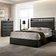preview thumbnail 1 of 5, Furniture of America Kastela Contemporary Grey 2-Piece Panel Bed and Chest Set with LED King