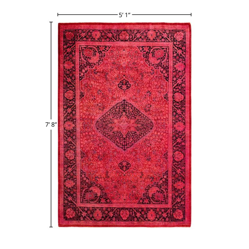 Overdyed, One-of-a-Kind Hand-Knotted Area Rug - Pink - 5' 1" x 7' 8"