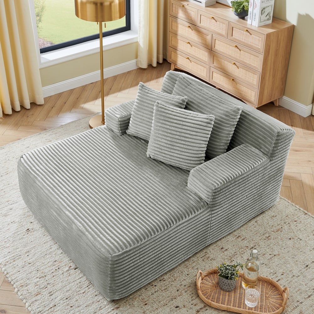 Oversized Single Lazy Sofa Lounge Chair, High-Density Foam Filled Reading Chair, Velvet Upholstered Boneless Chairs