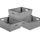 preview thumbnail 9 of 44, Simplify 4 Pack Slide 2 Stack It Storage Tote Baskets Grey - Shallow