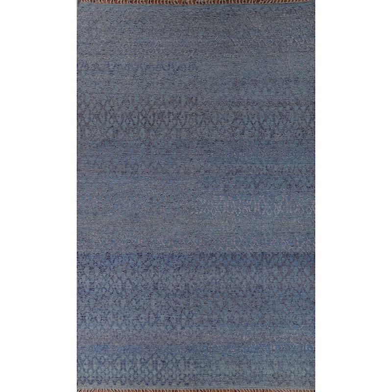 All-Over Trellis Moroccan Oriental Large Rug Hand-Knotted Wool Carpet - 9'8"x 14'7"